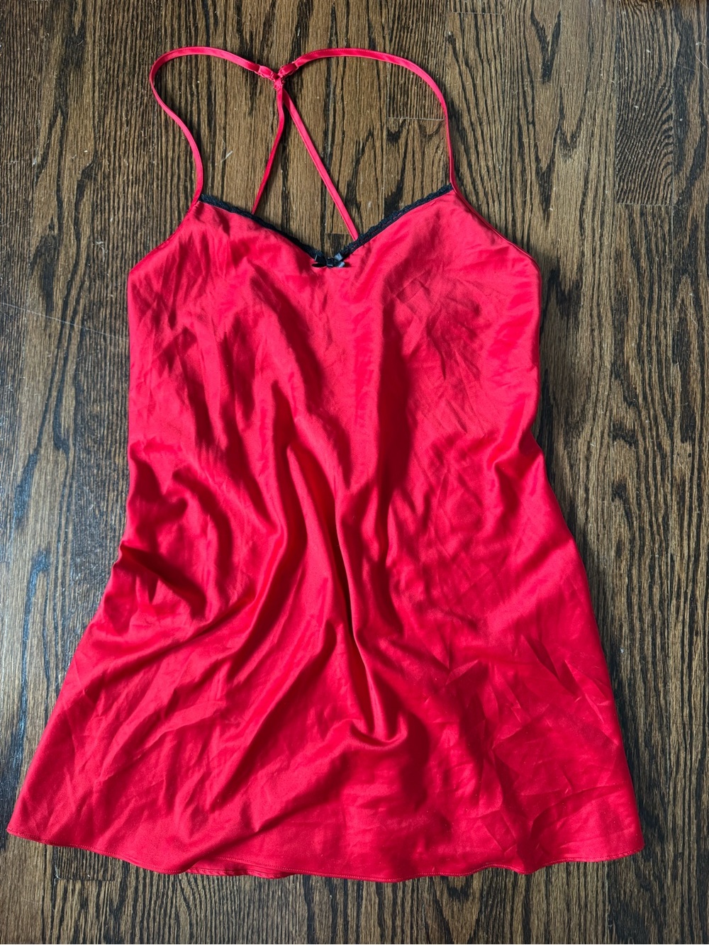 Gilligan & O'Malley Red Satin Slip with Black Trim
